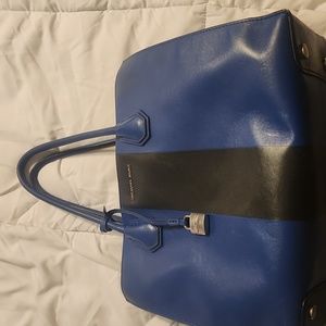 Michael Kors 30S7SIJT3L Center Stripe Satchel Bag In Elecblu/Black